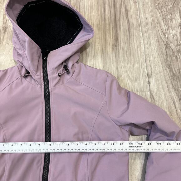 Calvin Klein Women's Fleece-Lined Hooded Raincoat Violet Jacket Size XS - Picture 7 of 16